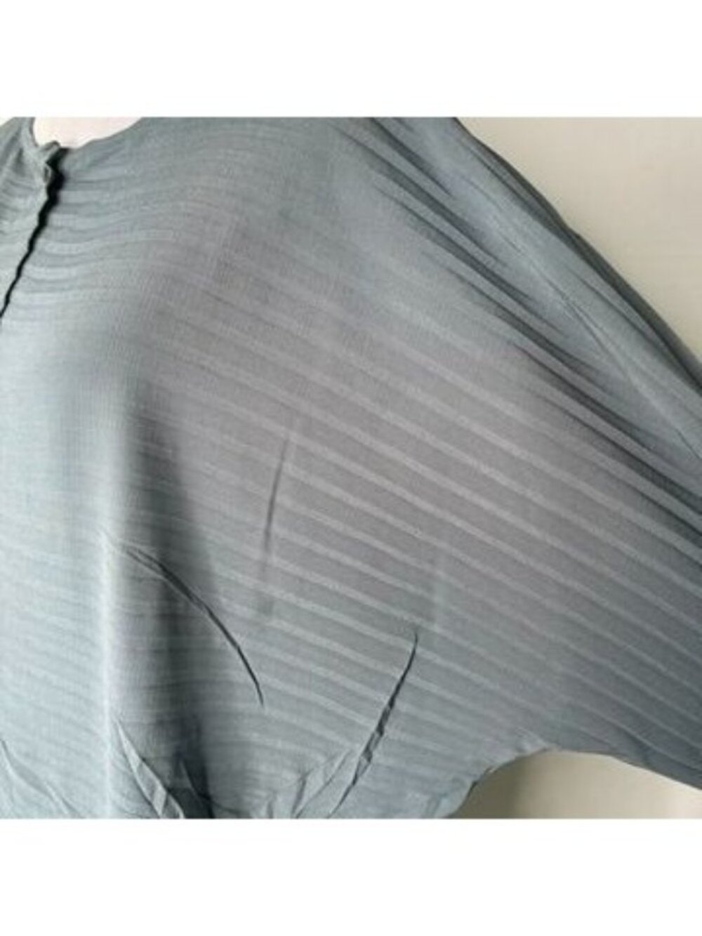 Babette San Francisco Pleated Tunic Shirt L Slate Blue Rare Retired Designer - Picture 4 of 10